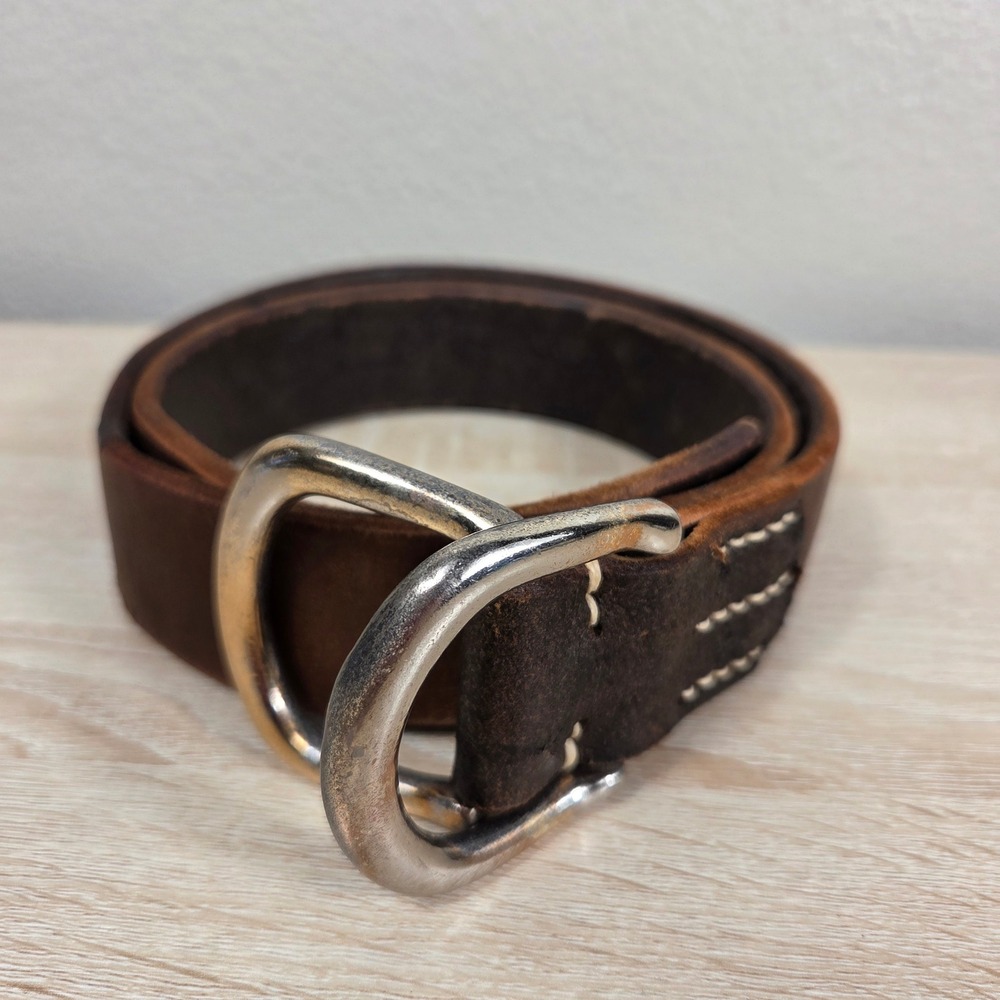 ECP Premier Brown Leather Double D Ring Belt Earth Conservation Products 32/81